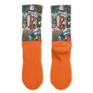 Women's Western Orange Brown Nurse Apparel Custom Design Cotton Athletic Socks